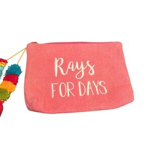 NWOT Pink Canvas Pouch with Tassel